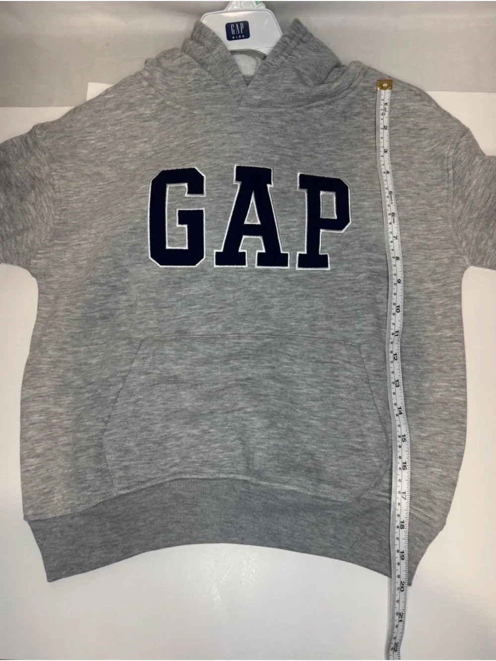 NWT GAP Kids Heather Gray Hoodie with Navy Logo